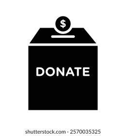 Money donation icon Flat simple outline set