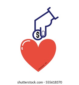 Money donation icon vector.
