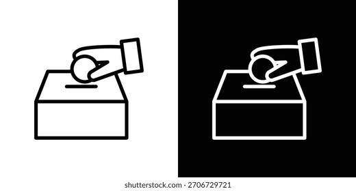Icono de donación de dinero. Icono lineal de Vector aislado en blanco y negro