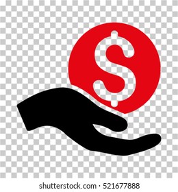 Money Donation icon. Vector pictograph style is a flat symbol, color, chess transparent background. Designed for software and web interface toolbars and menus.