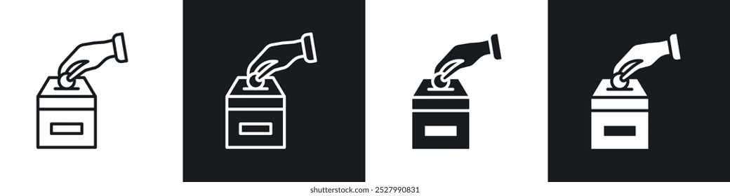 Money donation icon vector icon set black filled and outlined style.