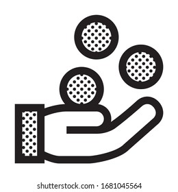 Money Donation. Loyalty Program. Icon Filled with Dots.