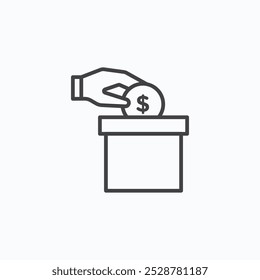 Conjunto de iconos planos de Vector de donación de dinero.eps