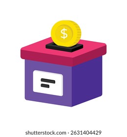 Money Donation Vector style icon. Eps 10 file