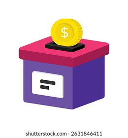 Ícone de estilo Money Donation Vetor. Arquivo Eps 10