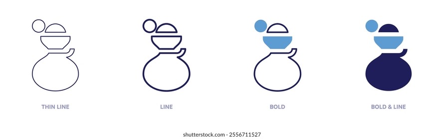 Money donations icon in 4 different styles. Thin Line, Line, Bold, and Bold Line. Duotone style. Editable stroke.