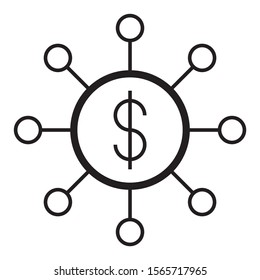 Money and Donor Network vector Icon design