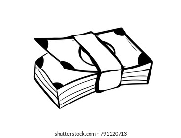 money doodle cartoon icon vector