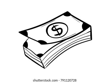 Money Doodle Cartoon Icon Vector Stock Vector (Royalty Free) 791120728