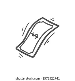 money doodle icon vector hand drawing 