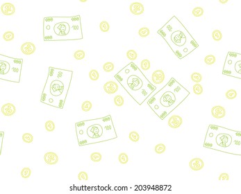Money doodle pattern