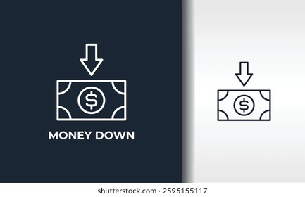 Money Down Vector, Icon Or Logo Sign Isolated Symbol Illustration