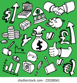 Money drawing seamless pattern