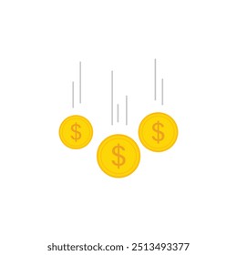 dinheiro gota plana ícone de design logotipo símbolo vetor design ilustração