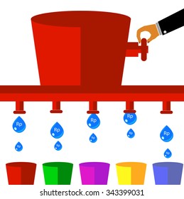 Money Drop, illustration for cost control 
