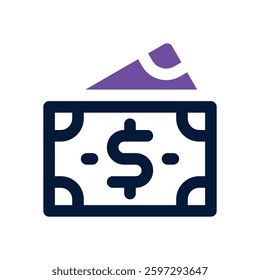 money dual tone icon. Sleek and modern vector icon for websites, mobile apps, marketing materials, and corporate design. Fully scalable and ready to use.