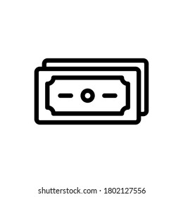 Money (E Commerce) Symbol Umriss Vektorgrafik. einzeln auf weißem Hintergrund
