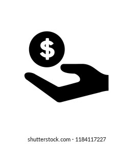 Money earning icon simple flat style icon