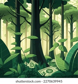 money in eco friendly forest