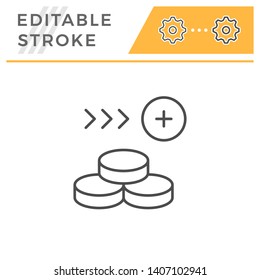 Money editable stroke line icon