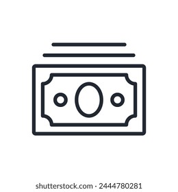 Icono de contorno de trazo editable de dinero aislado en Ilustración vectorial plana de fondo blanco. Píxel perfecto. 64 x 64