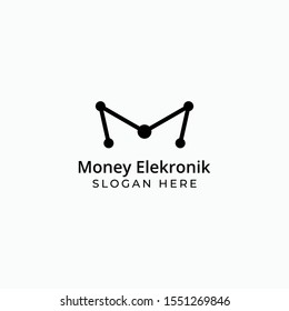 money electronic logo vector concept with simple, elegant, mono line, and minimalist styles 