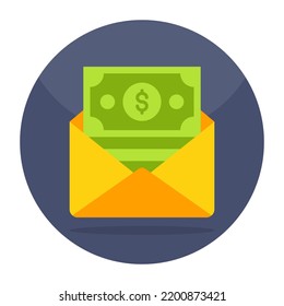 Money Envelope Icon In Flat Design