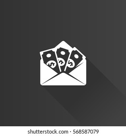 Money envelope icon in Metro user interface color style. Finance wealth banking