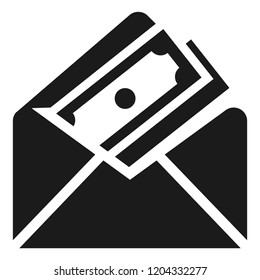 Money envelope icon. Simple illustration of money envelope vector icon for web design isolated on white background