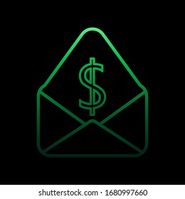 Money in an envelope nolan icon. Simple thin line, outline vector of bank icons for ui and ux, website or mobile application