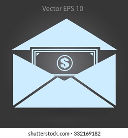 Money in an envelope vector illustration