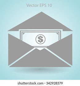 Money in an envelope vector illustration