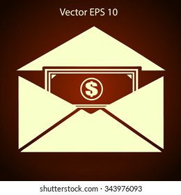 Money in an envelope vector illustration