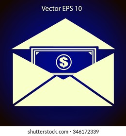 Money in an envelope vector illustration