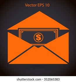 Money in an envelope vector illustration