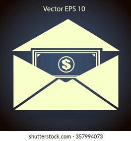 Money in an envelope vector illustration