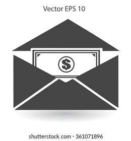Money in an envelope vector illustration