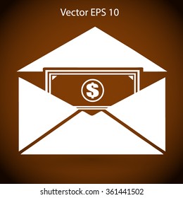 Money in an envelope vector illustration