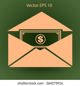 Money in an envelope vector illustration