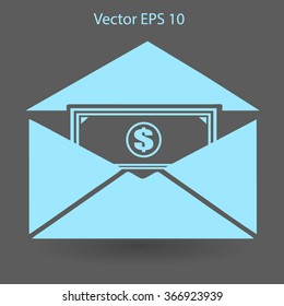 Money in an envelope vector illustration