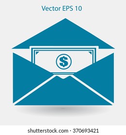 Money in an envelope vector illustration