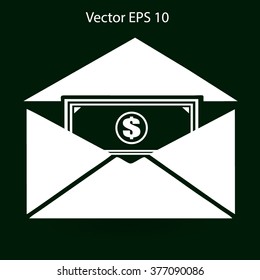 Money in an envelope vector illustration
