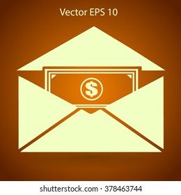 Money in an envelope vector illustration