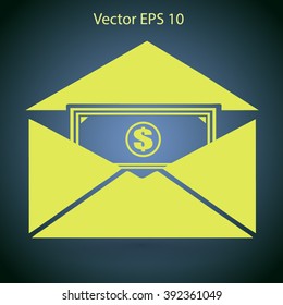 Money in an envelope vector illustration