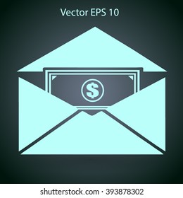 Money in an envelope vector illustration