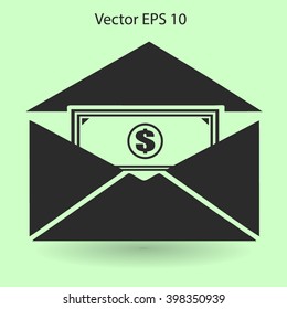 Money in an envelope vector illustration
