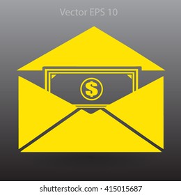 Money in an envelope vector illustration