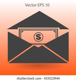 Money in an envelope vector illustration