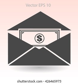 Money in an envelope vector illustration