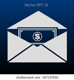 Money in an envelope vector illustration
